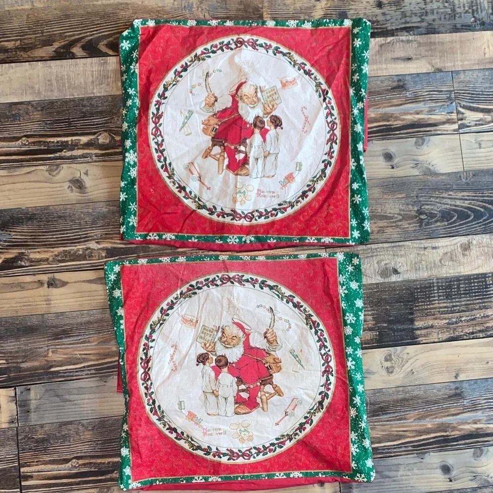 Norman Rockwell festive pillow